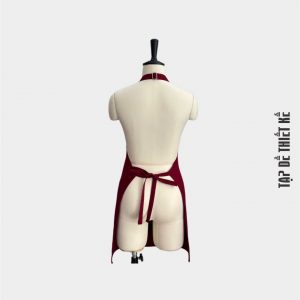 Tạp dề đeo cổ đỏ đô kaki
