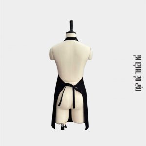 Tạp dề đeo cổ màu đen kaki