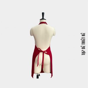 Tạp dề đeo cổ màu đỏ kaki