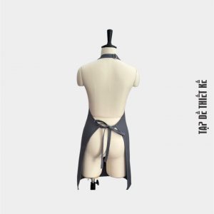 Tạp dề đeo cổ màu xám