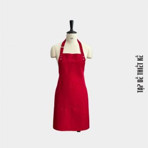 Tạp dề yếm màu đỏ kaki