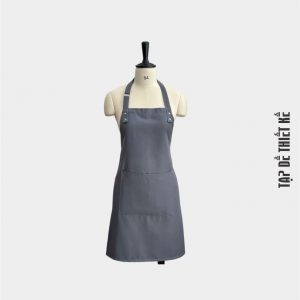 Tạp dề yếm màu xám kaki