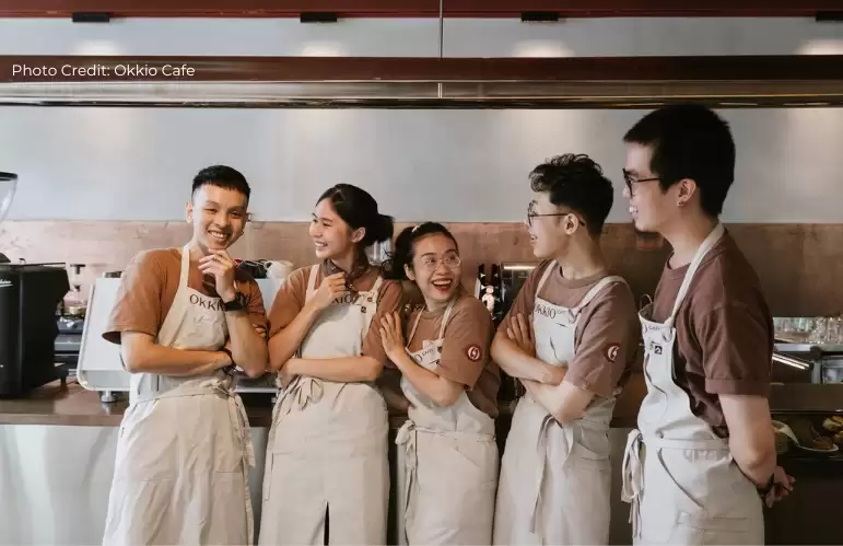 Tạp dề cafe phong cách Hàn Quốc