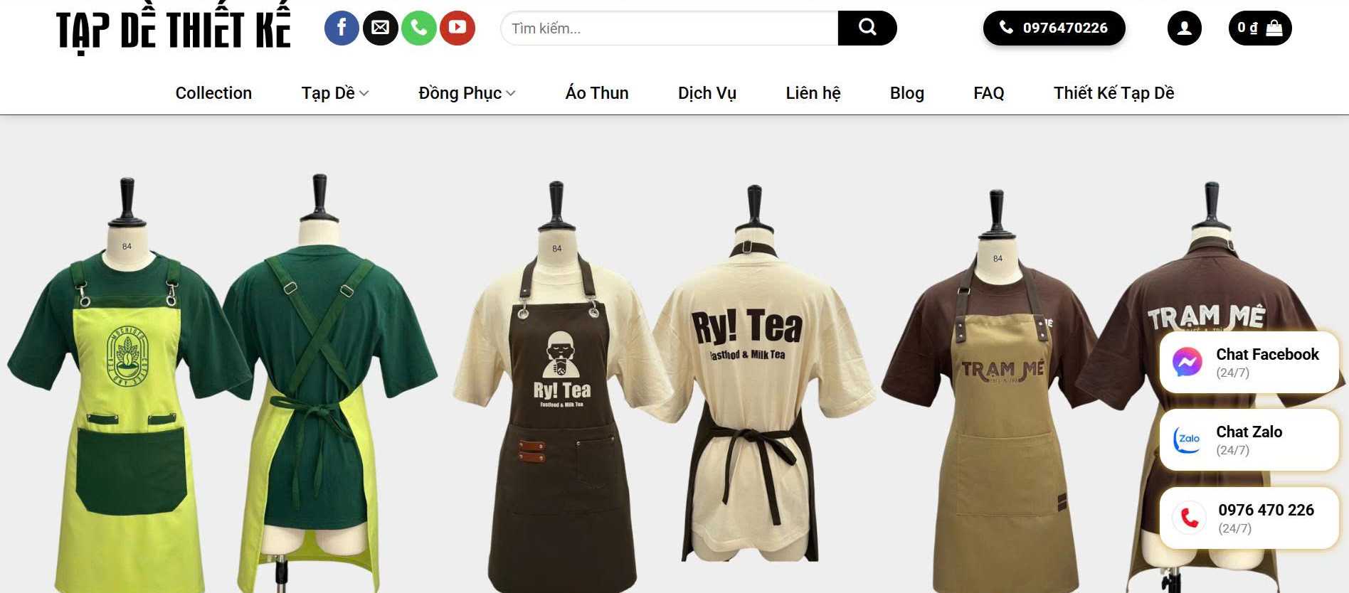 Tạp dề thiết kế theo yêu cầu