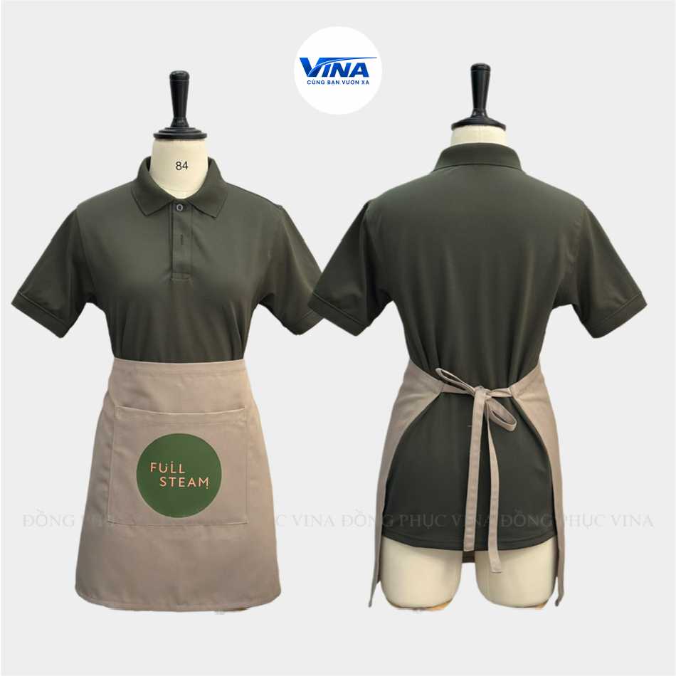 Tạp dề nữa thân quán cafe