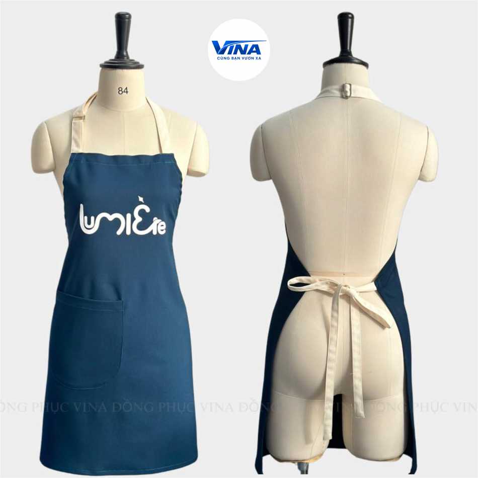 Tạp dề quán trà sữa thêu logo