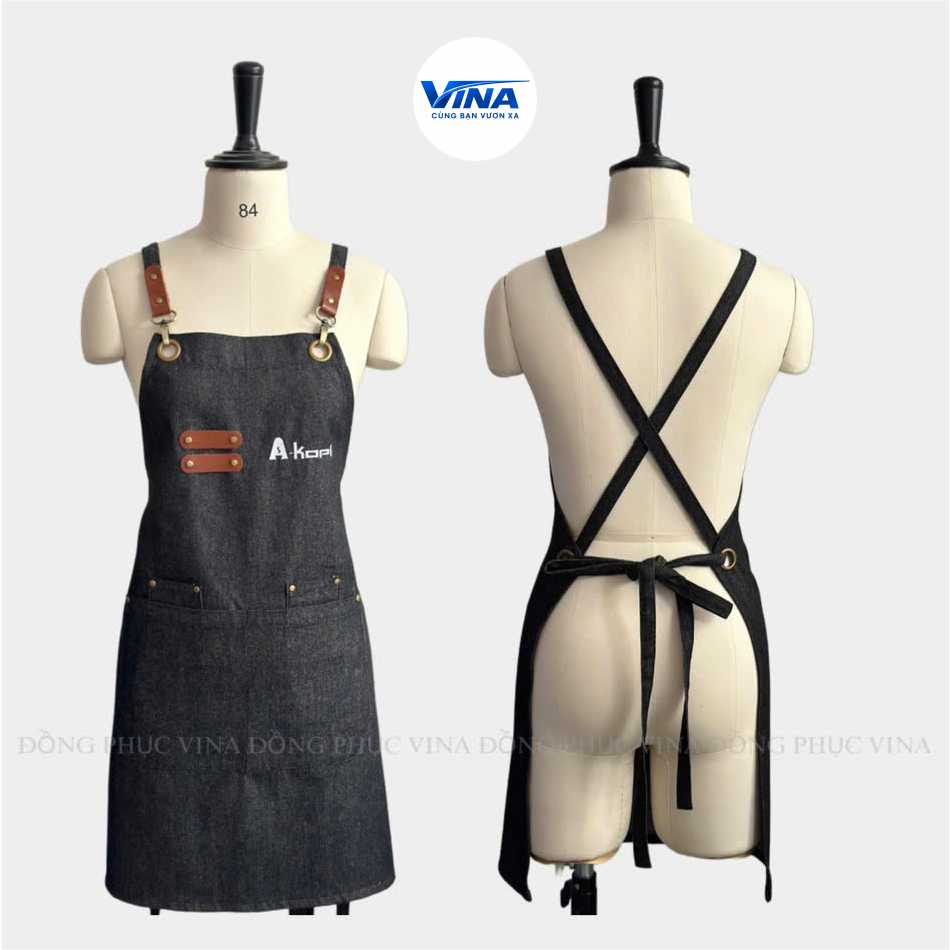 Tạp dề quán trà sữa jean